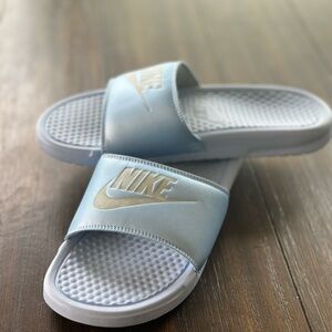 Blue Nike Benassi Slides size 9